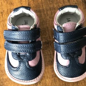 Jack and Lily Purple Velcro Leather Walker Shoes